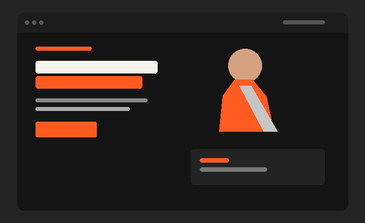 Abstract preview of a bold fitness club website