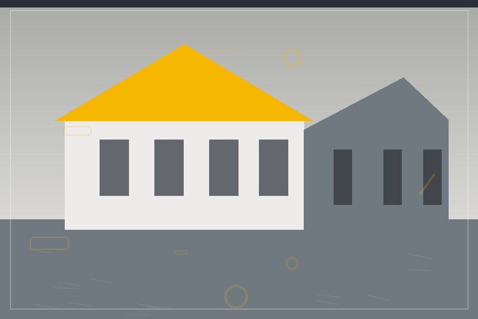 Renovated terrace structure and updated facade illustration